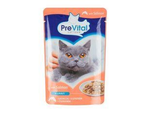 Корм для котів лосось в соусі PreVital,100 г