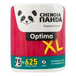 Рушник паперовий 2-х шаровий Optima Компакт 120листів Сніжна панда, 1 шт/уп.