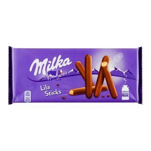 Печиво-палички покриті молочним шоколадом Lila Sticks Milka, 112 г