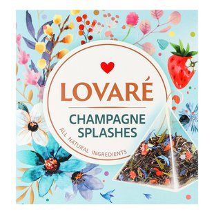 Чай пакетований чорний та зелений Champagne Splashes Lovare, 15 шт/уп.