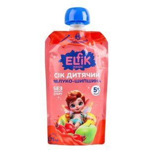 Сік дитячий яблуко-шипшина дой-пак Elfik Magic, 0.175 г