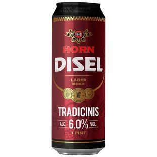Пиво світле Traditional з/б Horn Disel, 0.568 л