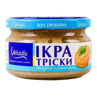 Ікра тріски пробійна слабосолона Veladis, 180 г