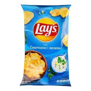 Чіпси зі смаком сметани та зелені Lay's, 120 г