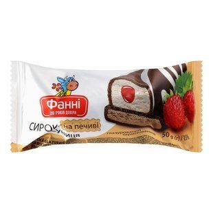 Сирок глазурований 15% на печиві Суничний джем Фанні, 50 г