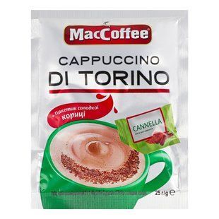 Напій кавовий розчинний з солодкою корицею 3в1 Cappuccino di Torino MacCoffee, 25 г