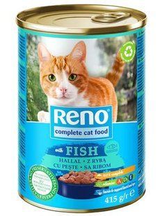 Корм для котів з рибою ж/б Reno, 415 г
