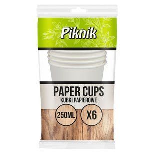 Стакан одноразовий паперовий 175 мл Piknik, 10 шт.